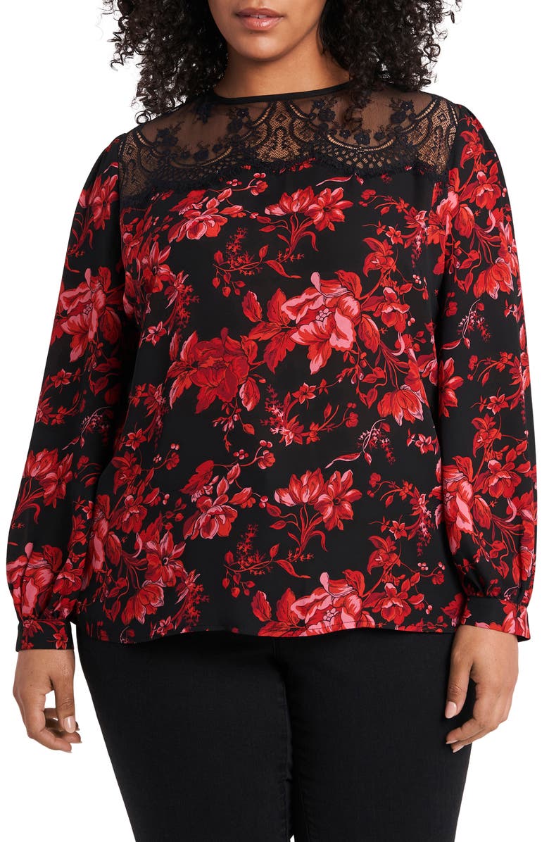 Vince Camuto Lace Yoke Top, Main, color,