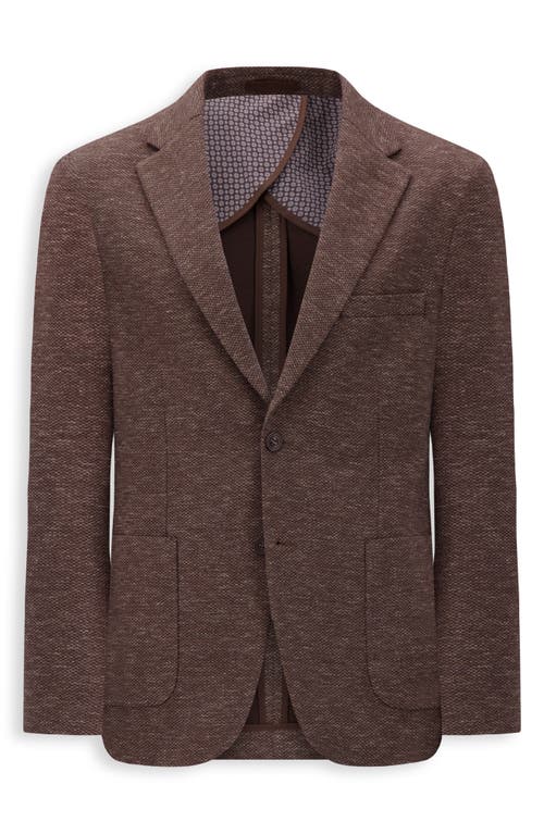 Victor Emmanuel Textured Comfort Knit Cotton Blend Sport Coat In Brown