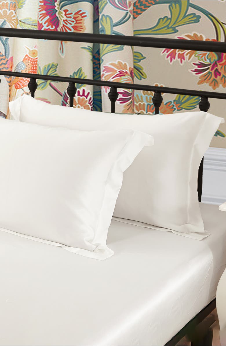 Lilysilk Pure Mulberry Silk Oxford Envelope Luxury Pillowcase, Alternate, color, Natural White