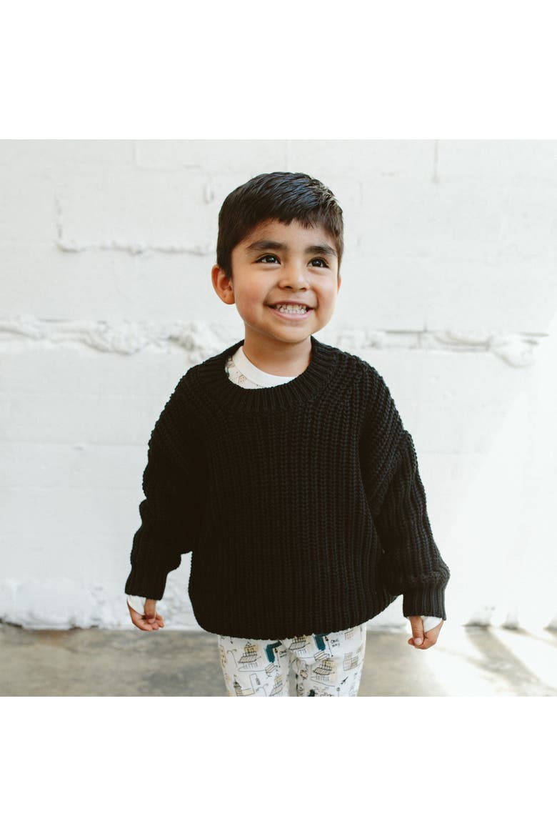 organic cotton chunky knit sweater, Alternate, color, shadow