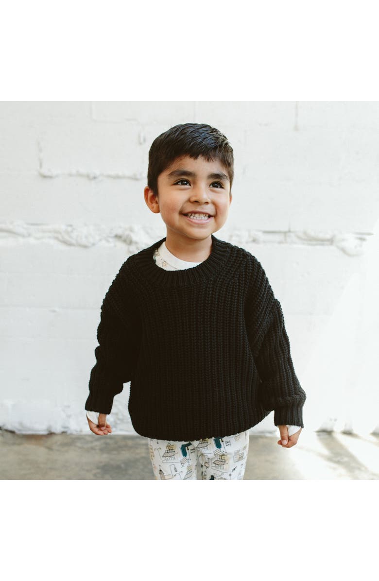 goumikids organic cotton chunky knit sweater, Alternate, color, Shadow