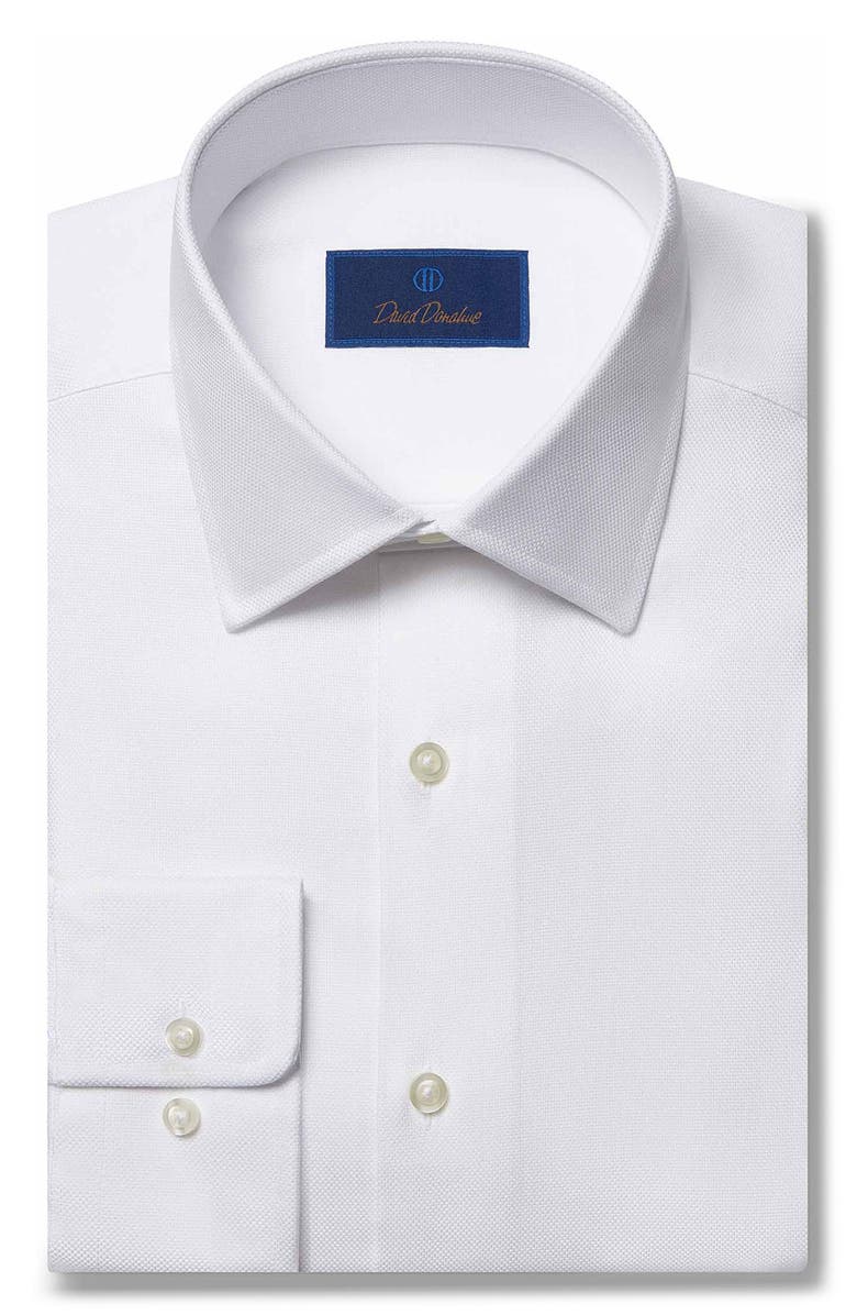 David Donahue Regular Fit Royal Oxford Dress Shirt, Alternate, color, White