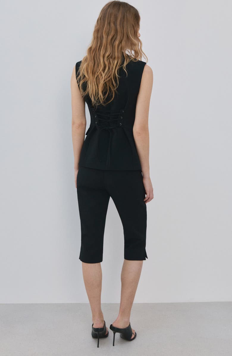 MANGO Biker Crop Leggings, Alternate, color, Black