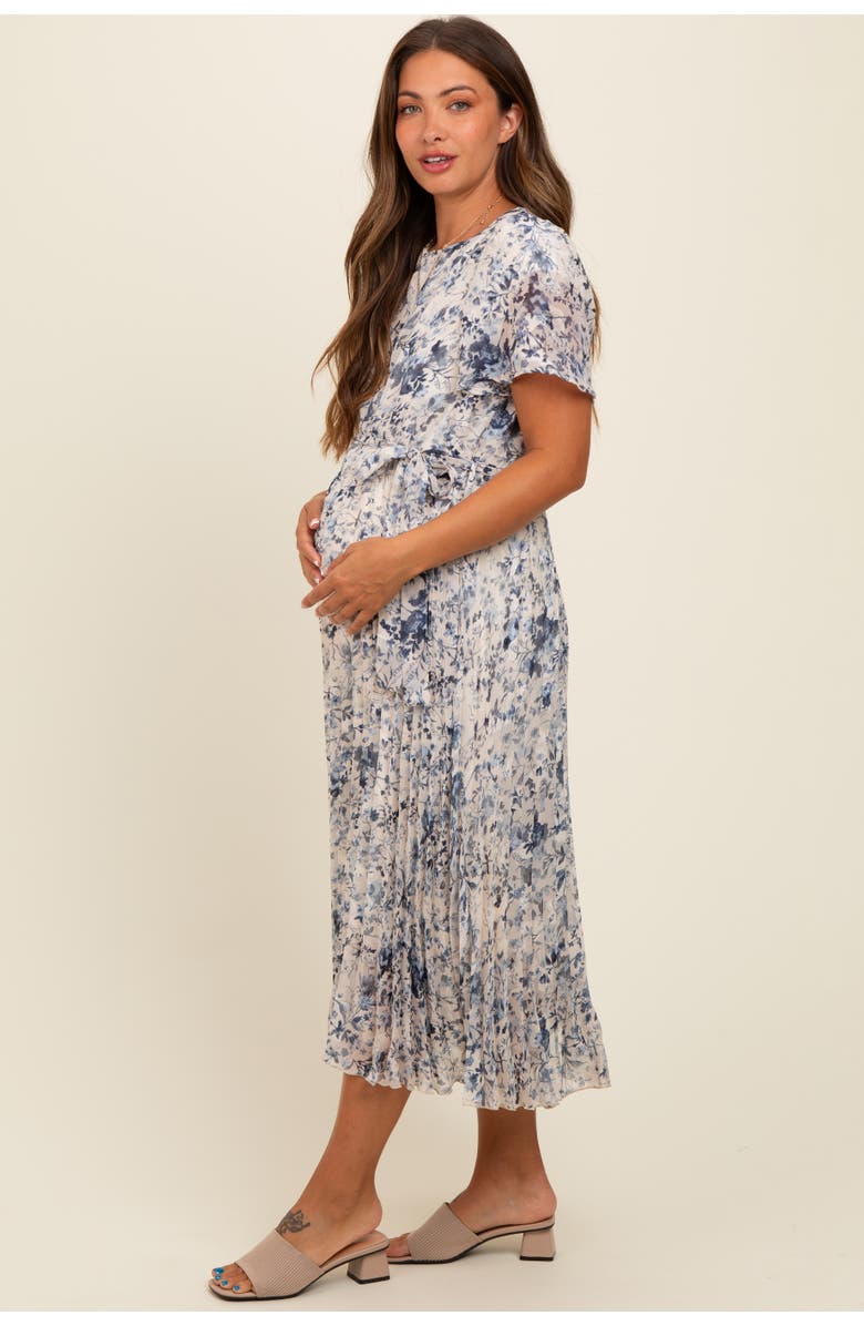 PinkBlush Floral Pleated Midi Dress, Alternate, color, 