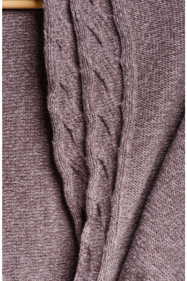 Coastline Cable Trim Scarf, Alternate, color, CHARCOAL
