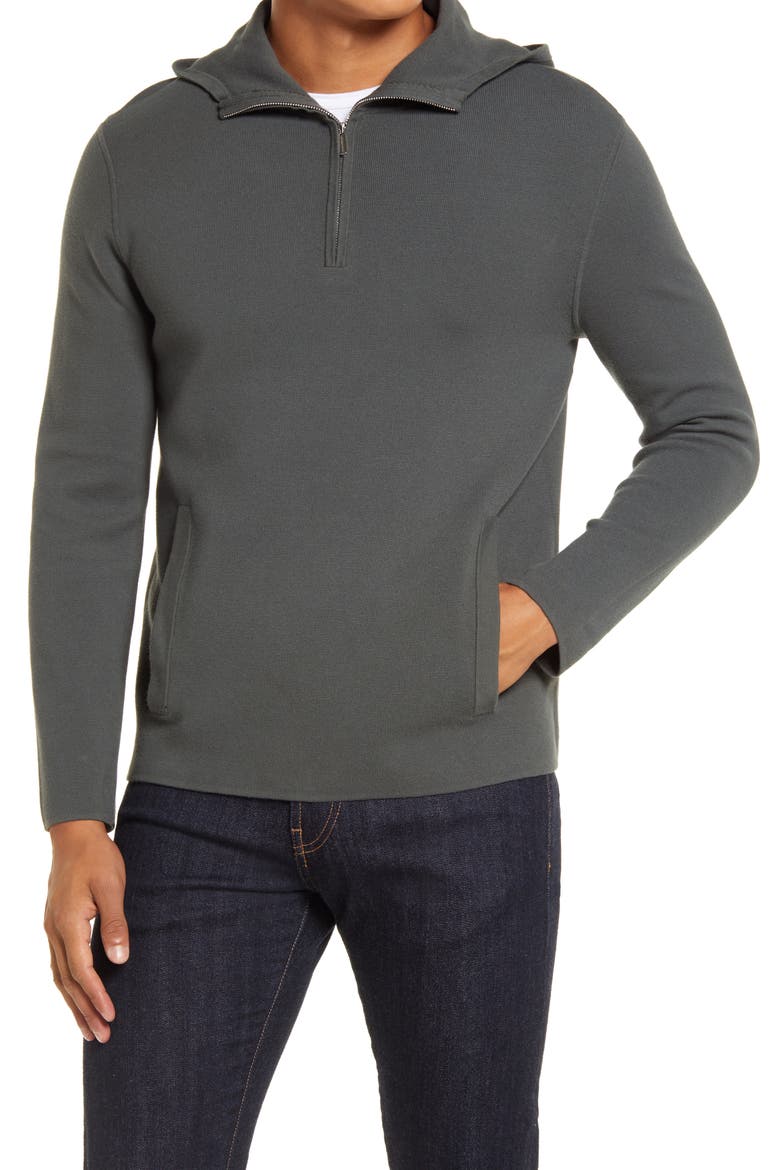 Quarter Zip Hoodie, Main, color, DARK GREY