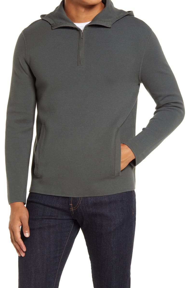 Club Monaco Quarter Zip Hoodie, Main, color, 