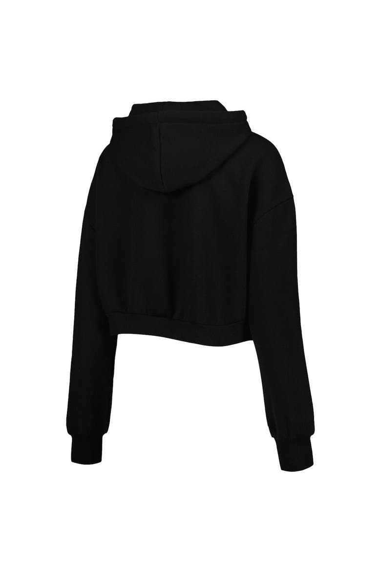 Women's The Wild Collective Black Cleveland Browns Cropped Pullover Hoodie, Alternate, color, Black