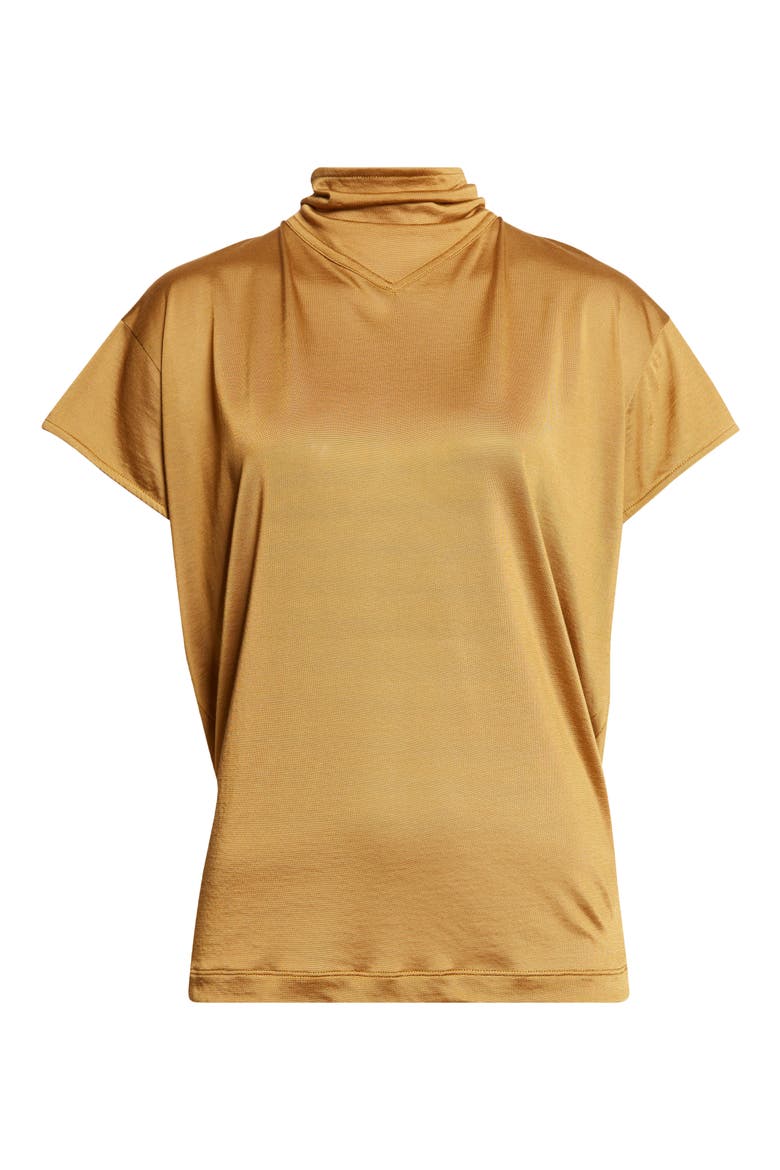 Scarf Neck Jersey Top, Alternate, color, CINNAMON BROWN