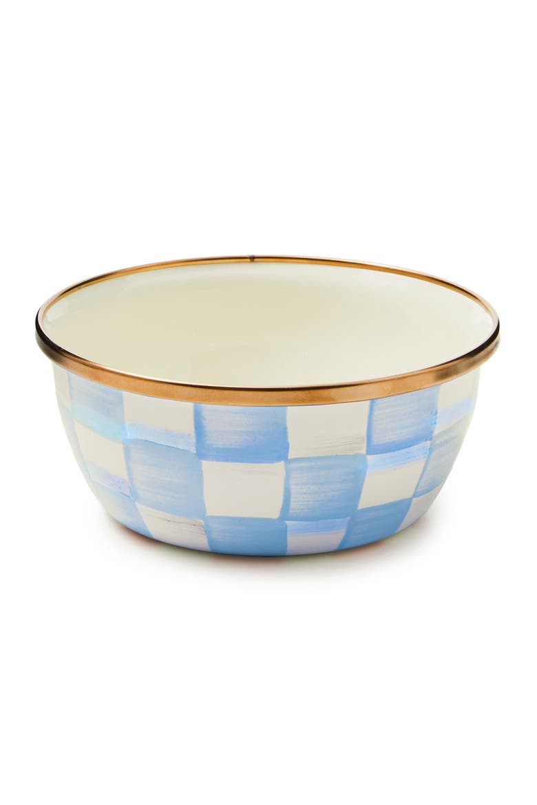 Sky Check Enameled Steel Pinch Bowl, Main, color, SKY CHECK