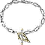 SAMUEL B. 18K Yellow Gold & Sterling Silver Paperclip Bracelet