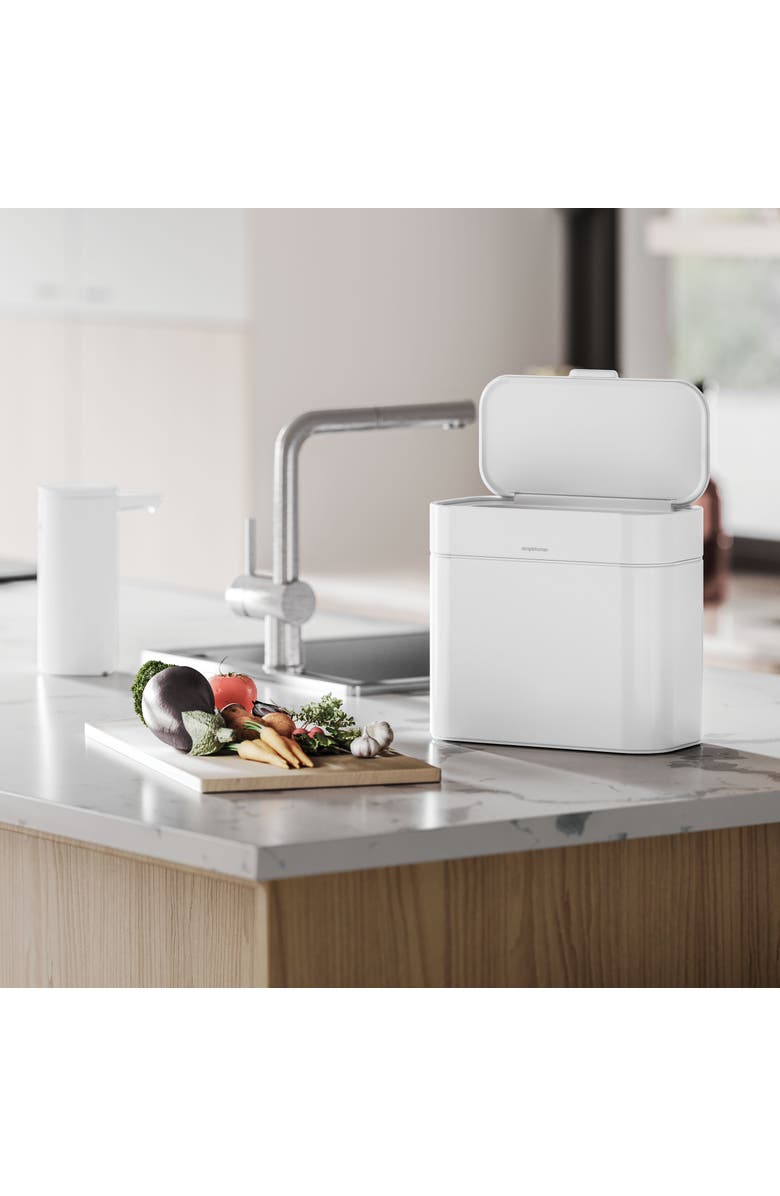 simplehuman 4L compost caddy, Alternate, color, White
