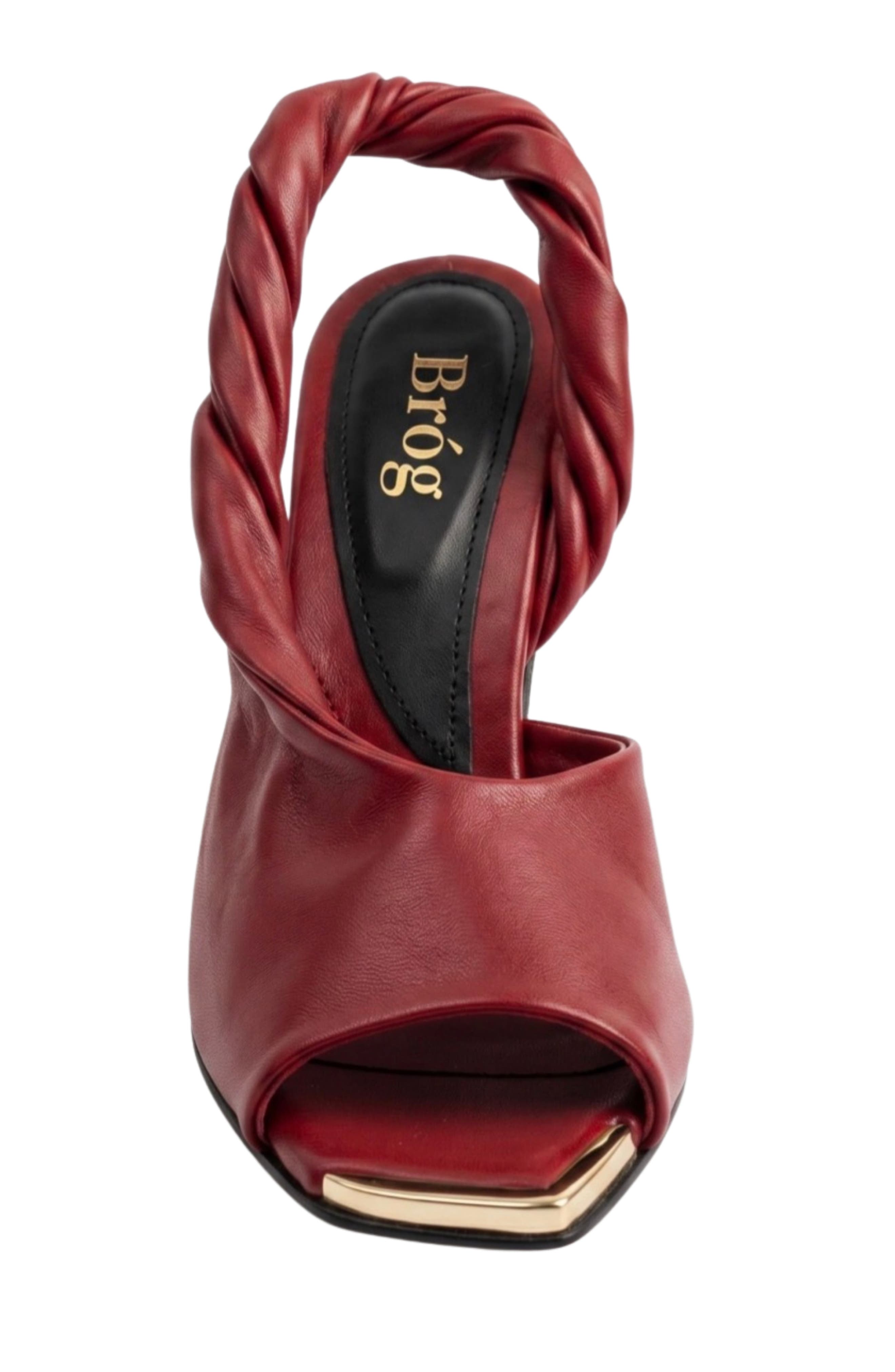 Orla Twisted Strap Slingback Cone Heel Merlot, Main, color, Merlot