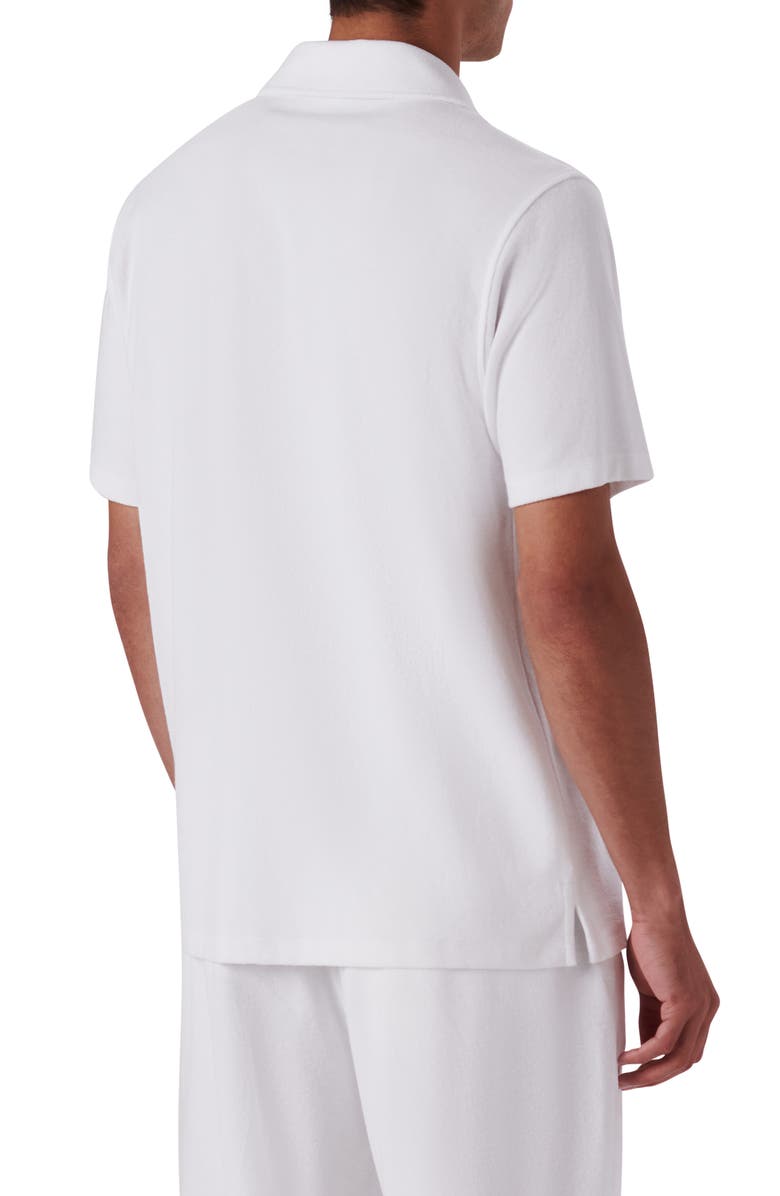 Bugatchi Short Sleeve Cotton French Terry Camp Shirt, Alternate, color, 