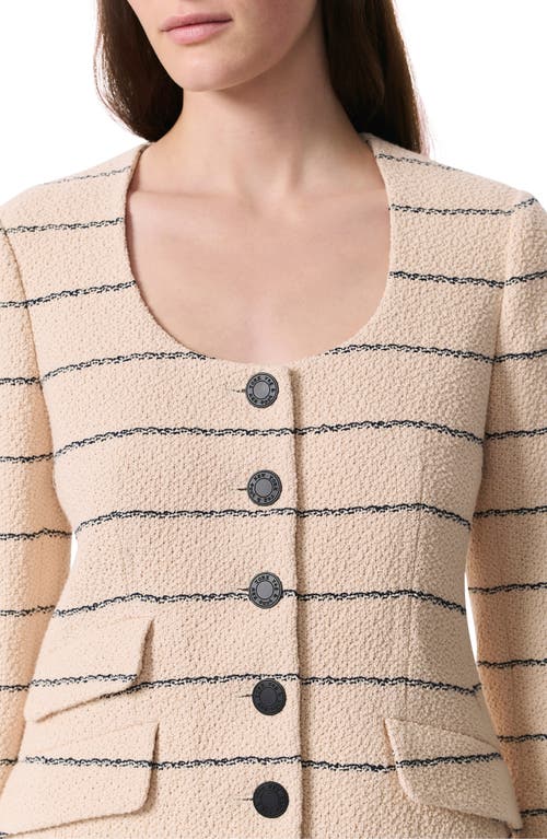 Rag & Bone Roslyn Tweed Blazer Crm In Cream
