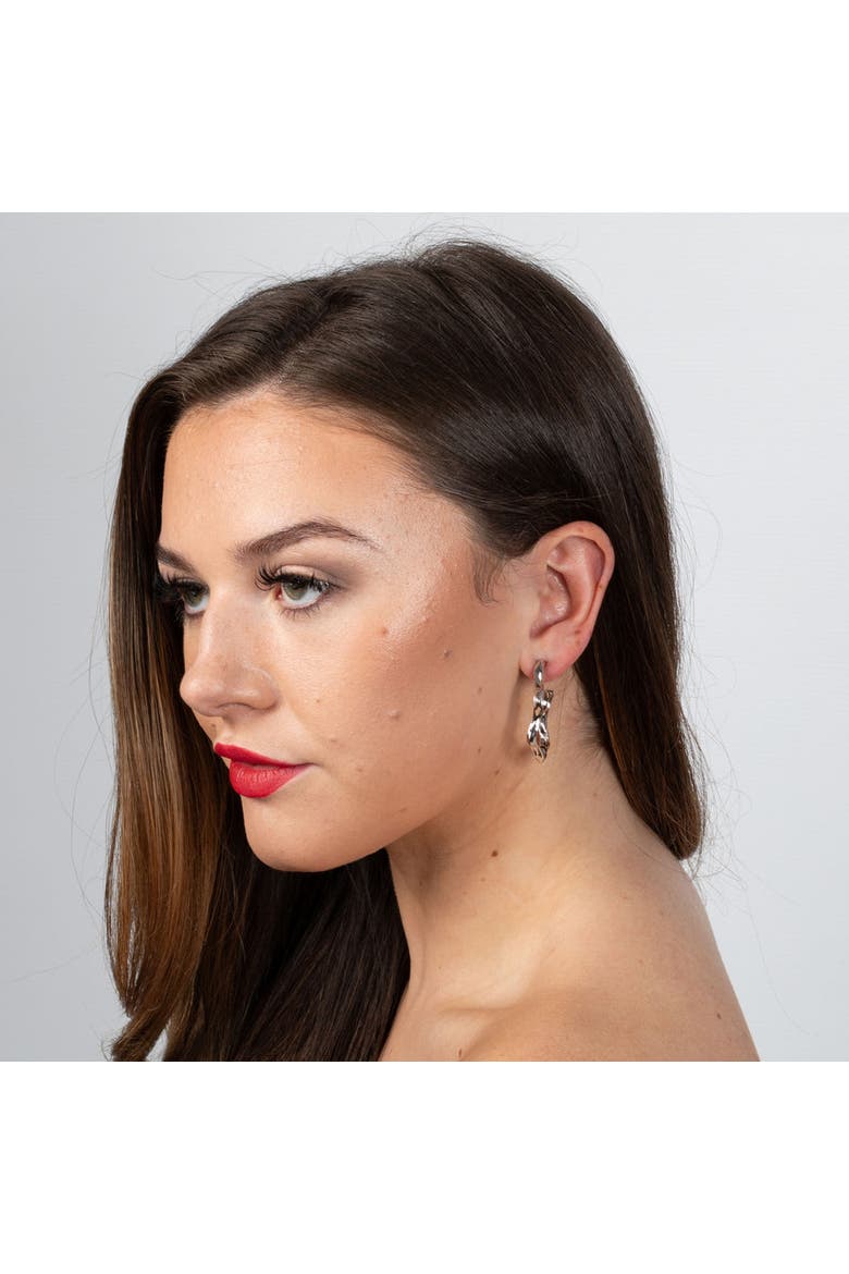 Splash Wave Hoops, Alternate, color, Sterling Silver