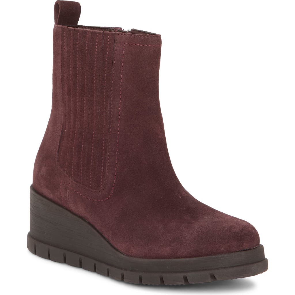 Lucky Brand Sondruh Platform Wedge Bootie In Burgundy