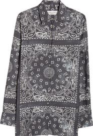 Golden Goose Paisley Print Oversize Button-Up Pajama Shirt