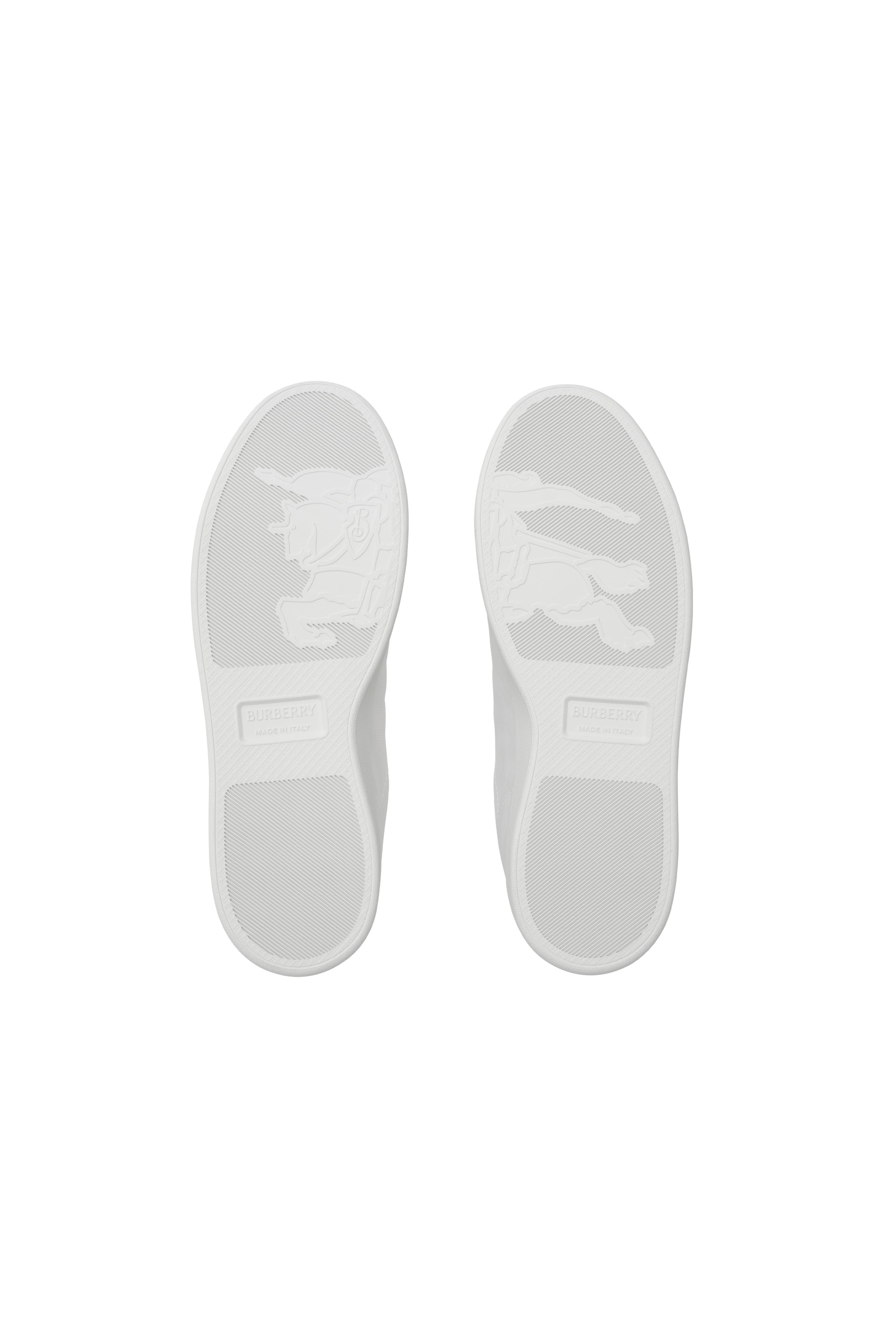 Burberry Embossed Check Leather Set Sneakers, Alternate, color, Porcelain White