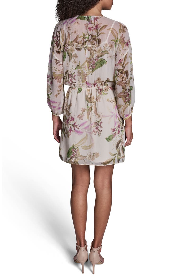 Faux Wrap Dress, Alternate, color, SHOCKING PINK MULTI