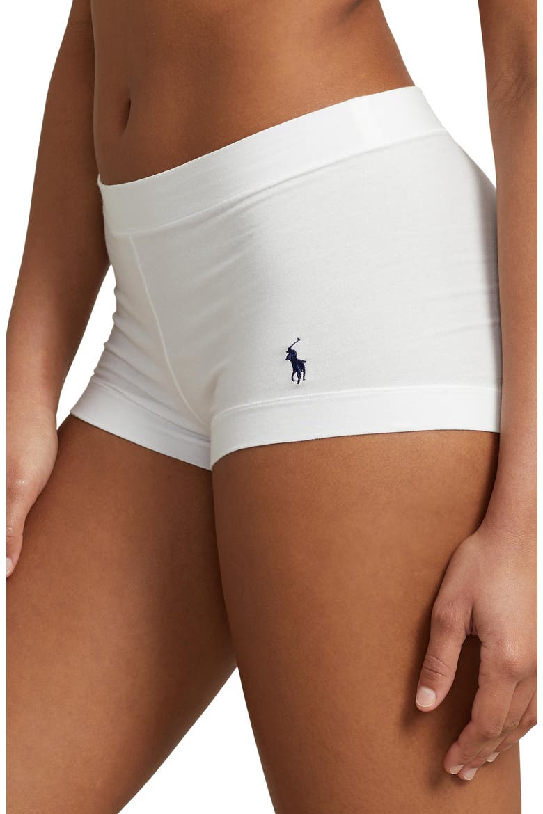 Stretch Cotton Boyshorts, Alternate, color, WHITE CLOUD