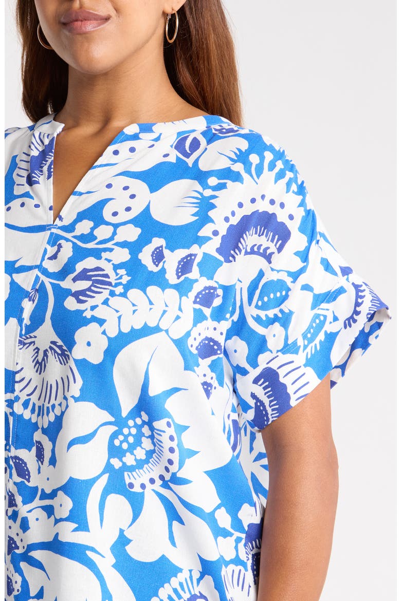 Ronan Print Top, Alternate, color, BLUE WHITE