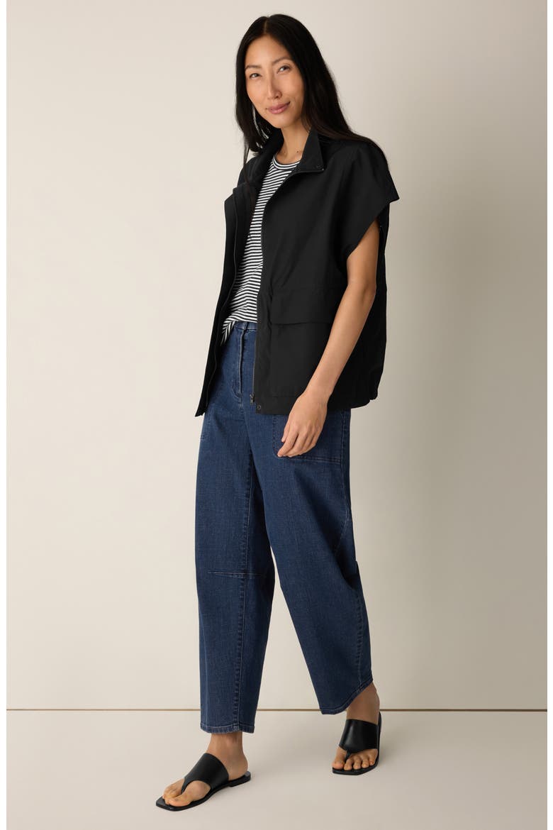 High Collar Vest, Alternate, color, BLACK