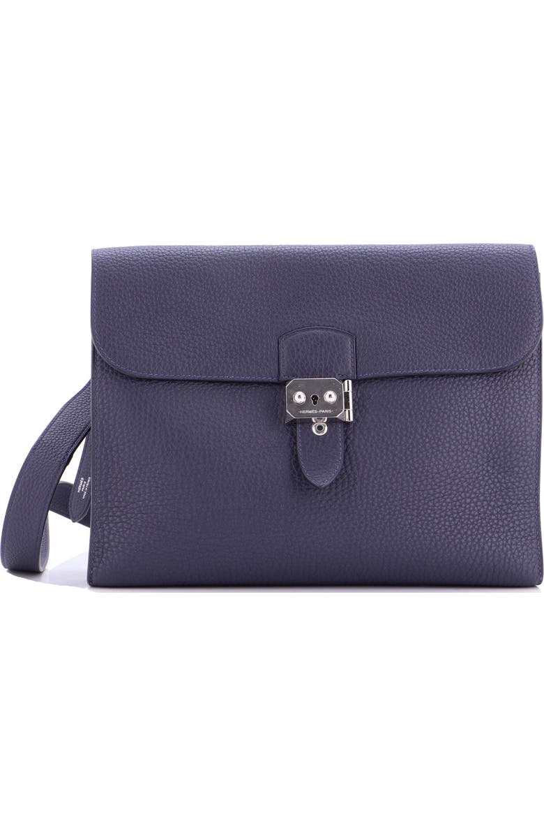 Pre-Owned Hermes Sac a Depeches Messenger Bag Togo 29, Main, color, Bleu Nuit