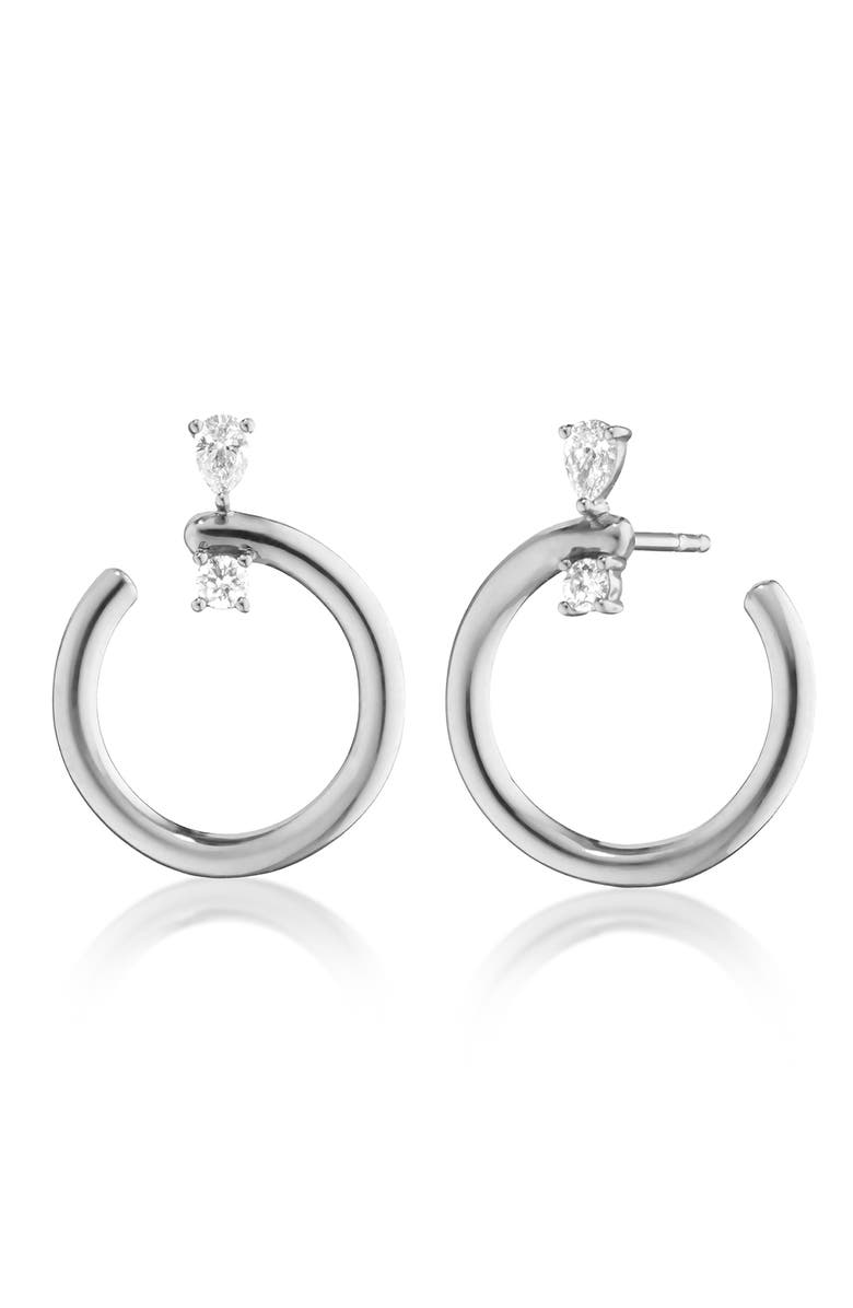 Monica Rich Kosann Medium Galaxy Wrap Hoop Earrings, Main, color, Silver