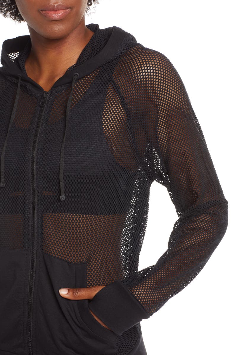 Blanc Noir Surfside Hooded Mesh Jacket, Alternate, color,
