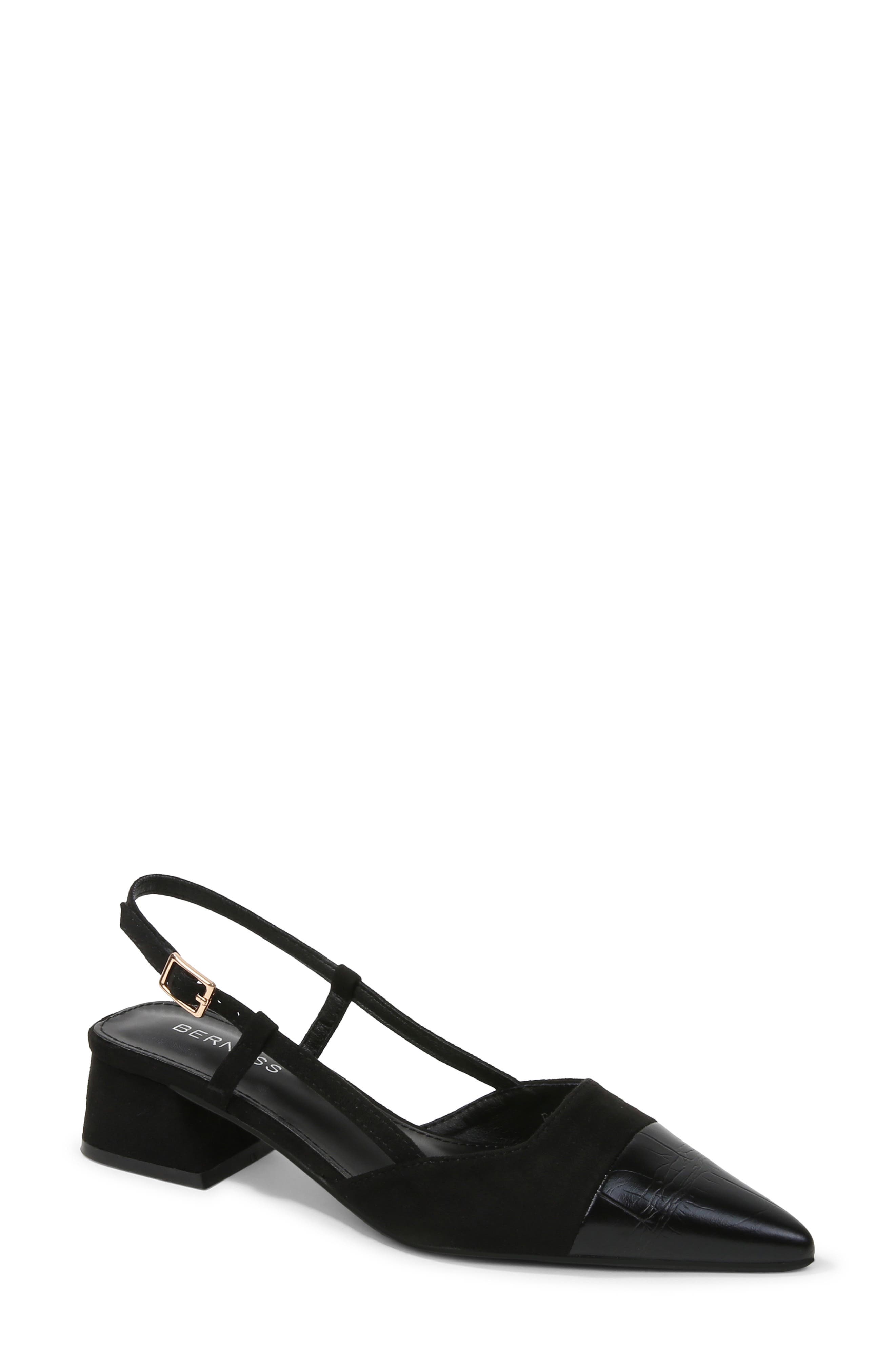 Slingback Block Heel Pump, Main, color, BLACK