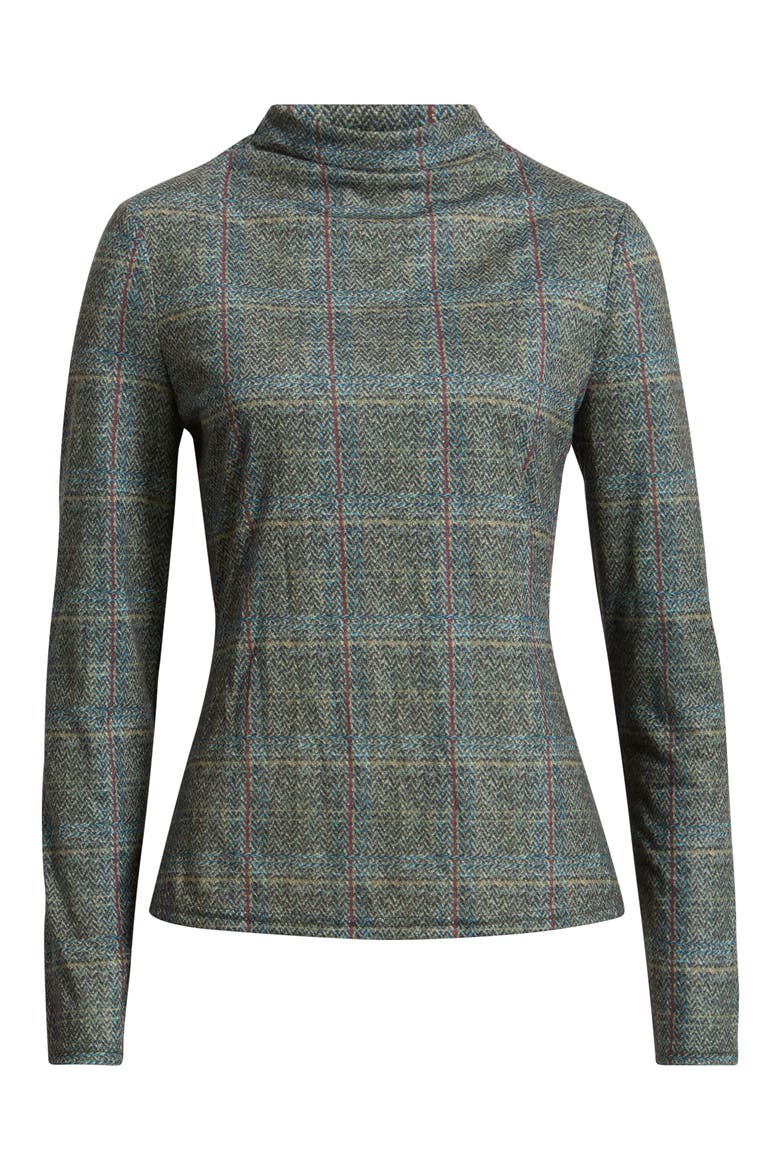 Mock Neck Long Sleeve Top, Alternate, color, CRANBERRY MULTI