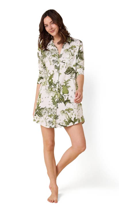 Pima Knit Night Shirt Conversational