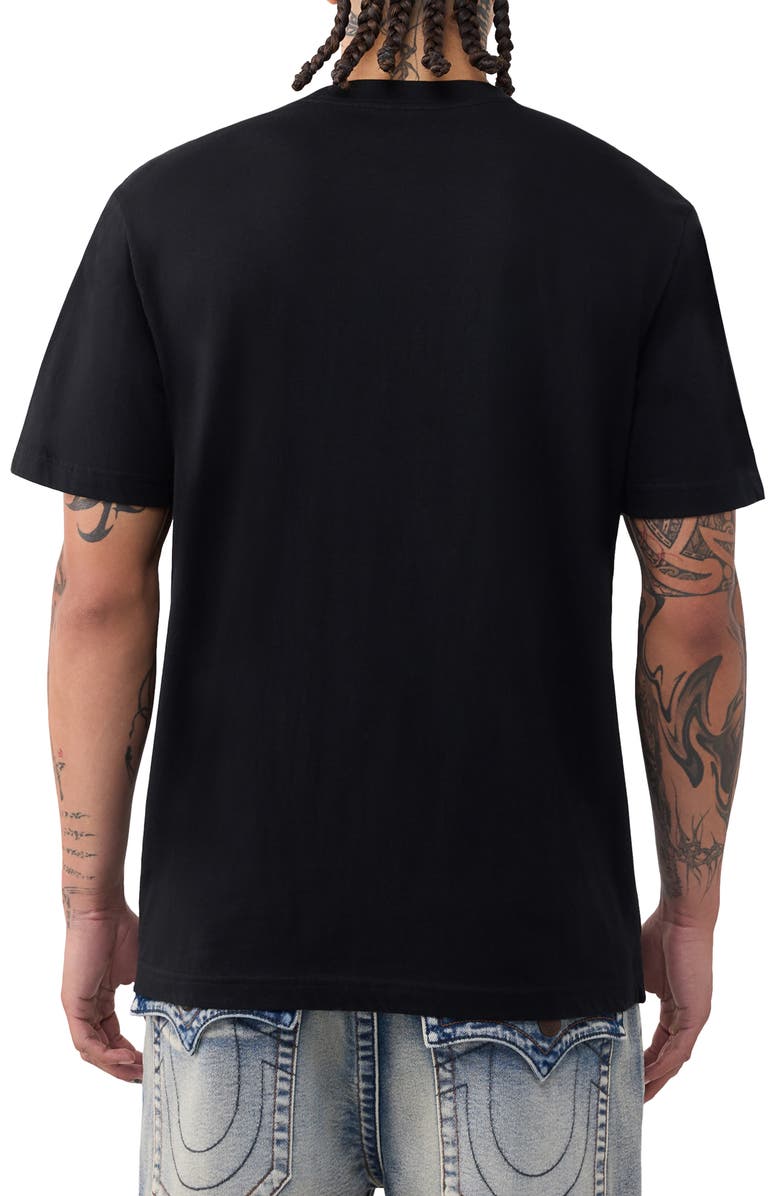 True Religion Buddha Letters Graphic T-Shirt, Alternate, color, Jet Black