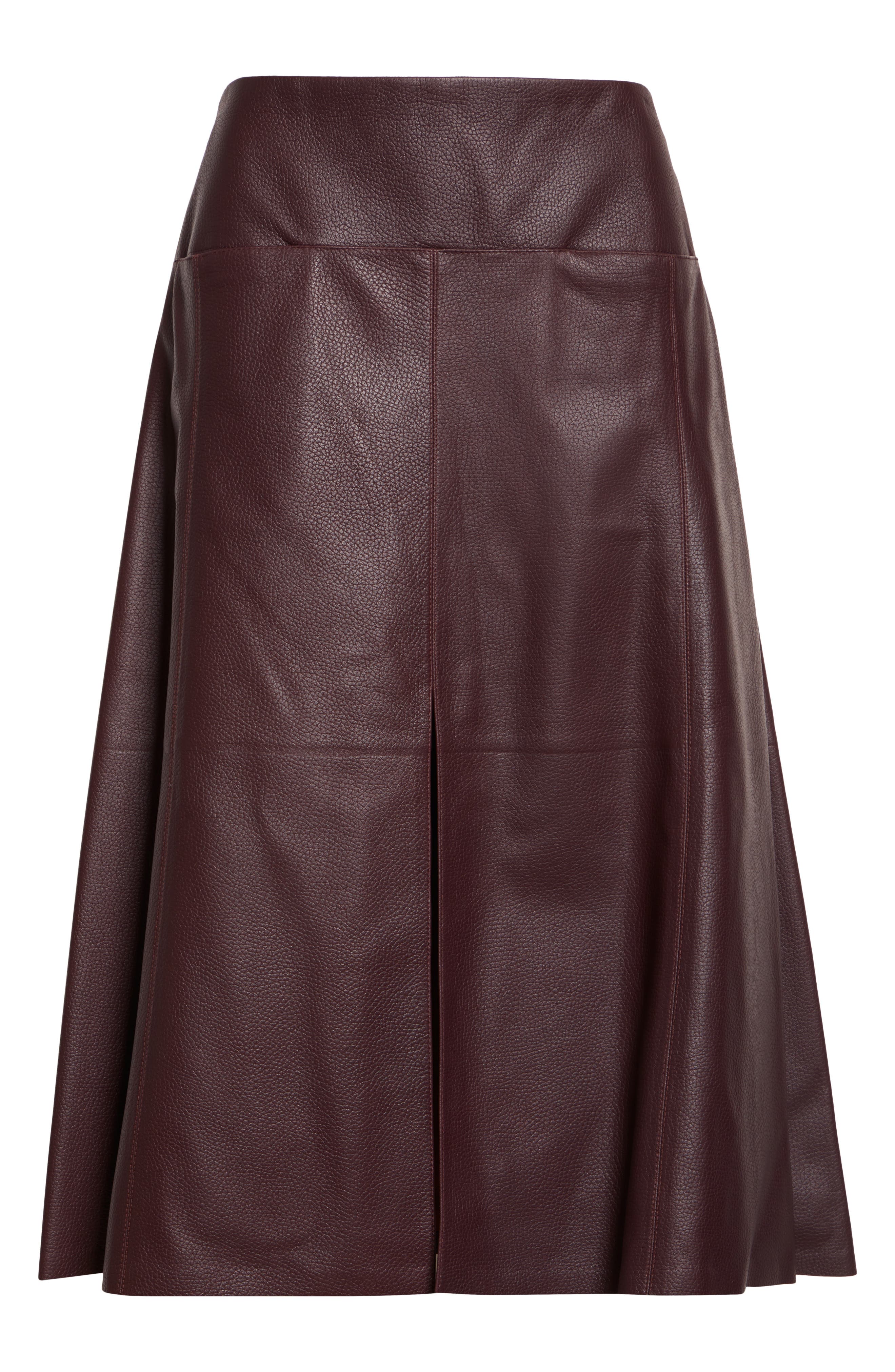 Slit Leather Skirt