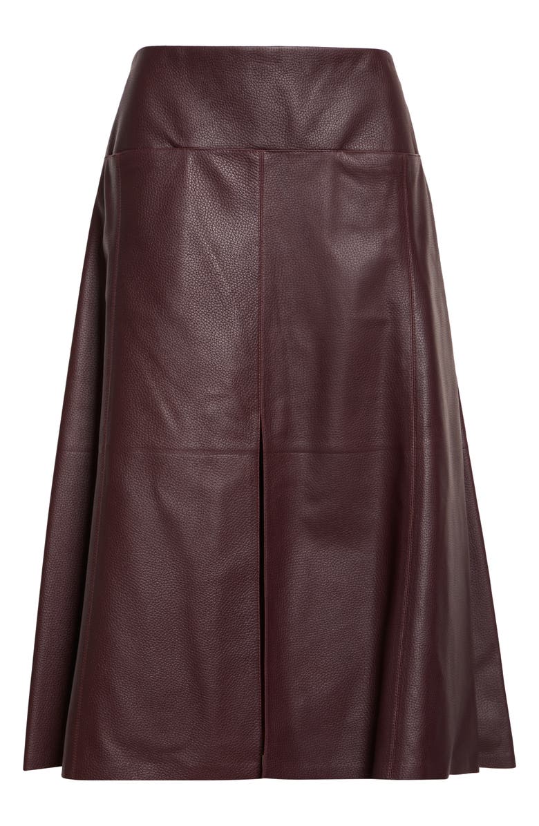 Alaïa Slit Leather Skirt, Main, color, Prune