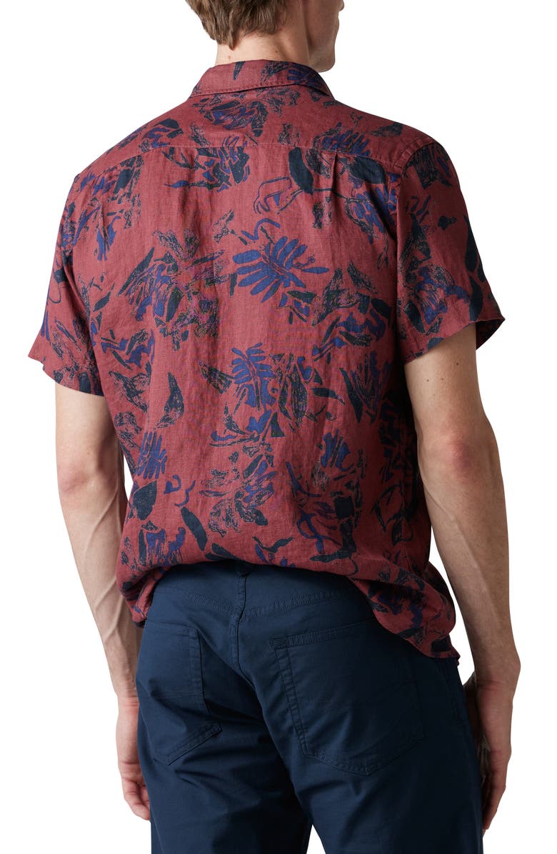 Rodd & Gunn Malvern Hill Floral Short Sleeve Linen Button-Up Shirt, Alternate, color, 
