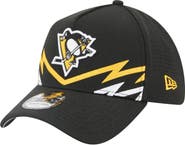 New Era Men's New Era Black Pittsburgh Penguins 39THIRTY A-Frame Perforated Flex Hat