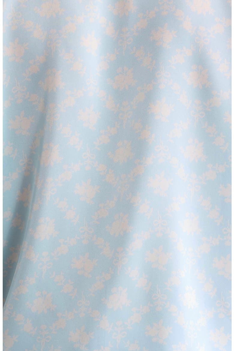 Boxy Stretch Satin Short Pajamas, Alternate, color, BLUE- IVORY COSETTE FLORAL