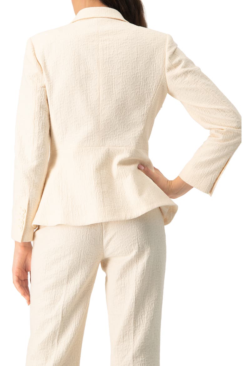 Single-Breasted Textured Tailored Blazer, Alternate, color, Natural