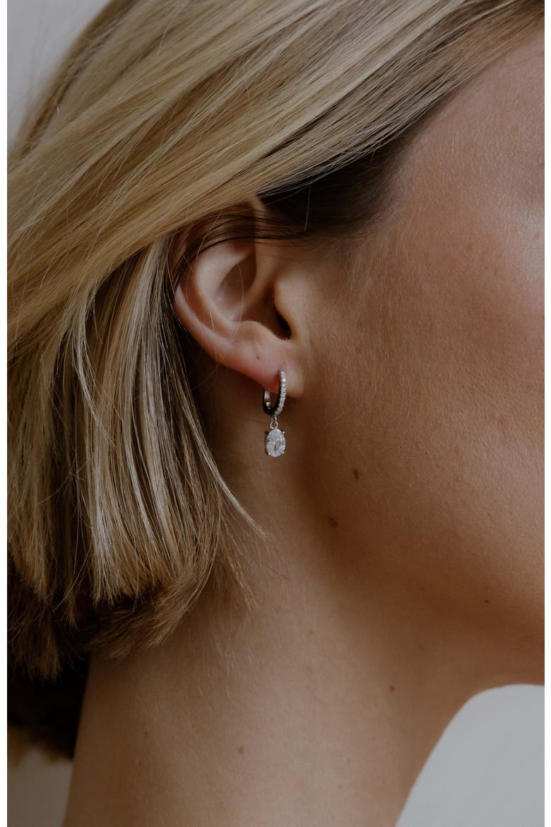 Duchess Crystal Drop Earrings, Alternate, color, Silver