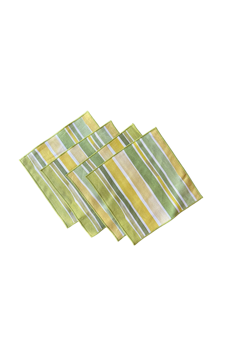 Lagos Stripe Cocktail Napkin set, Alternate, color, Green