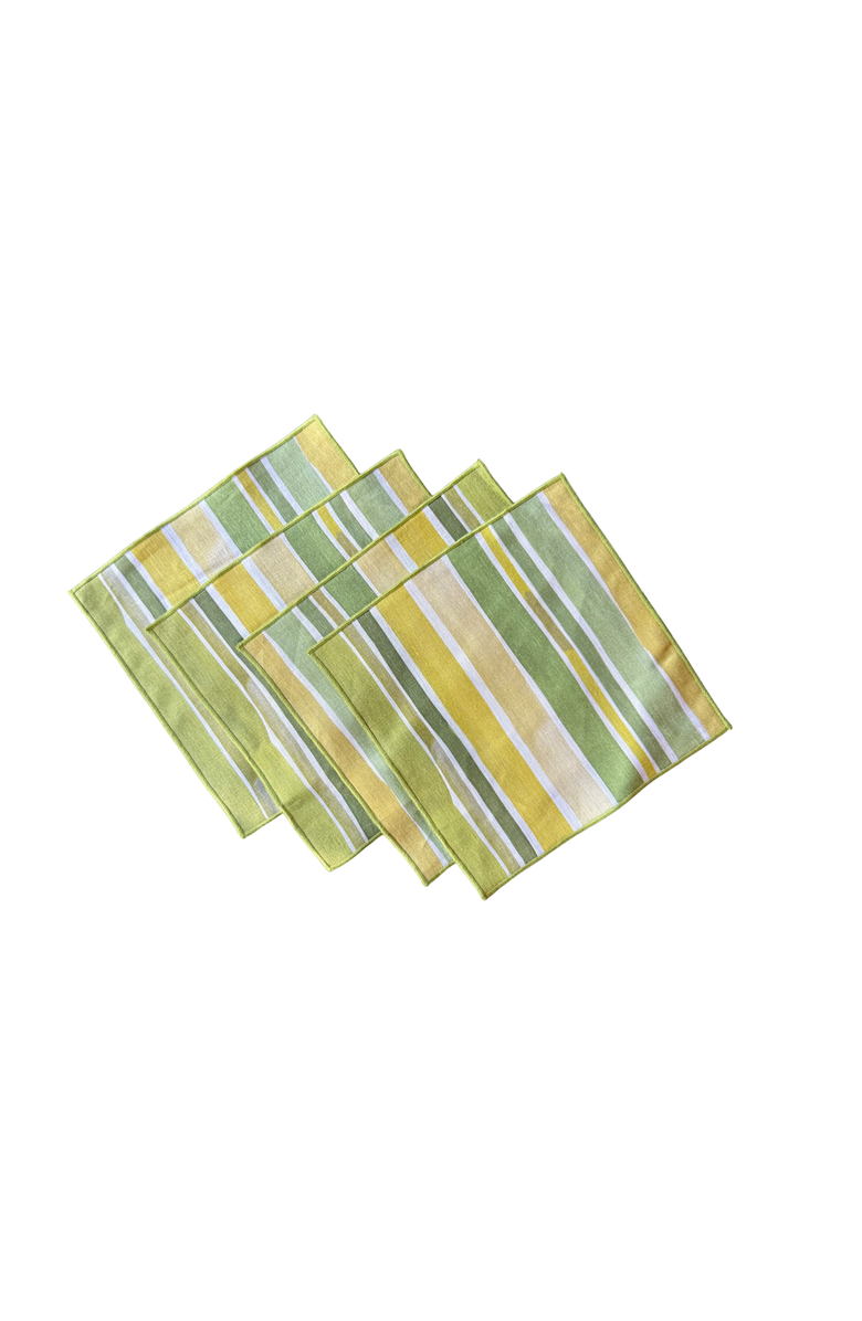 Goldie Home Lagos Stripe Cocktail Napkin set, Alternate, color, Green