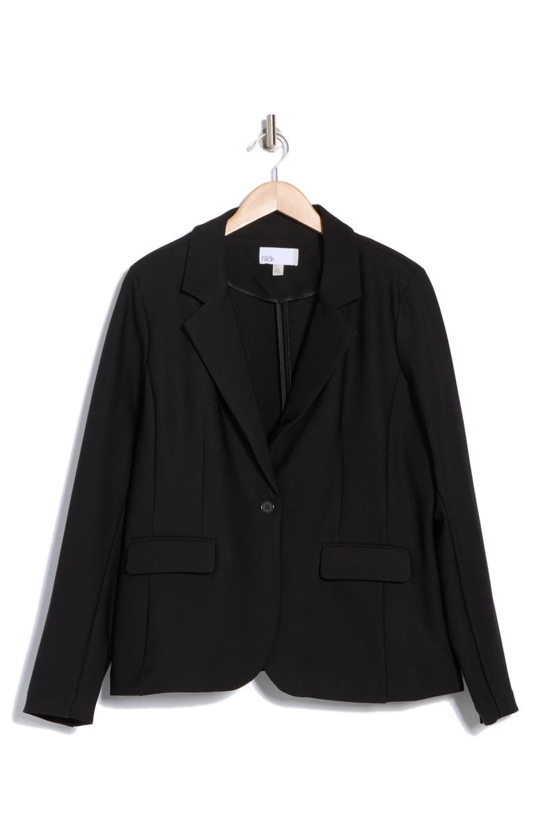 NORDSTROM RACK Essential Stretch Ponte Blazer, Alternate, color, Black