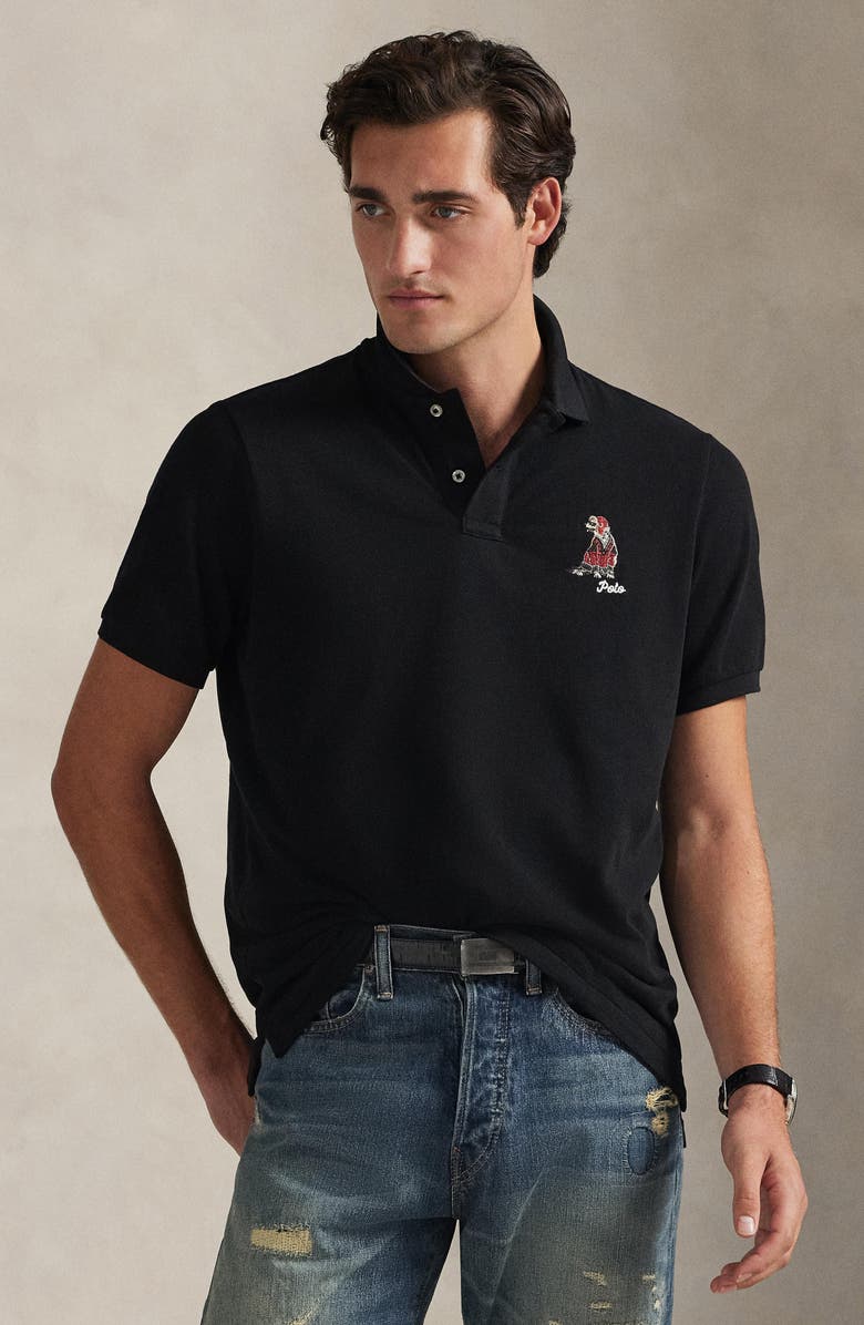 Polo Ralph Lauren Classic Fit Dog Embroidered Polo, Alternate, color, Polo Black