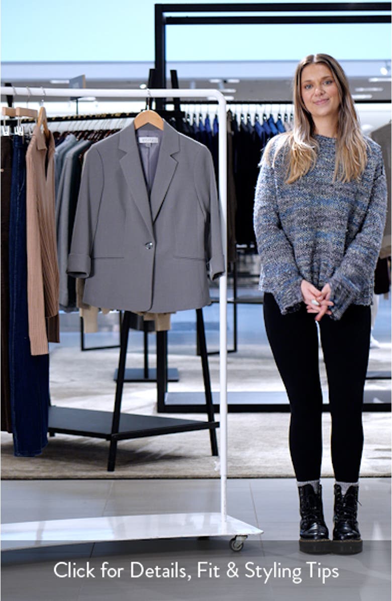 Rolled Sleeves Stretch Crepe One-Button Blazer, sales video thumbnail