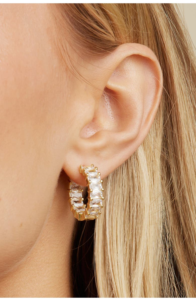 Untamed Petals Taryn Crystal Hoops, Alternate, color, Gold