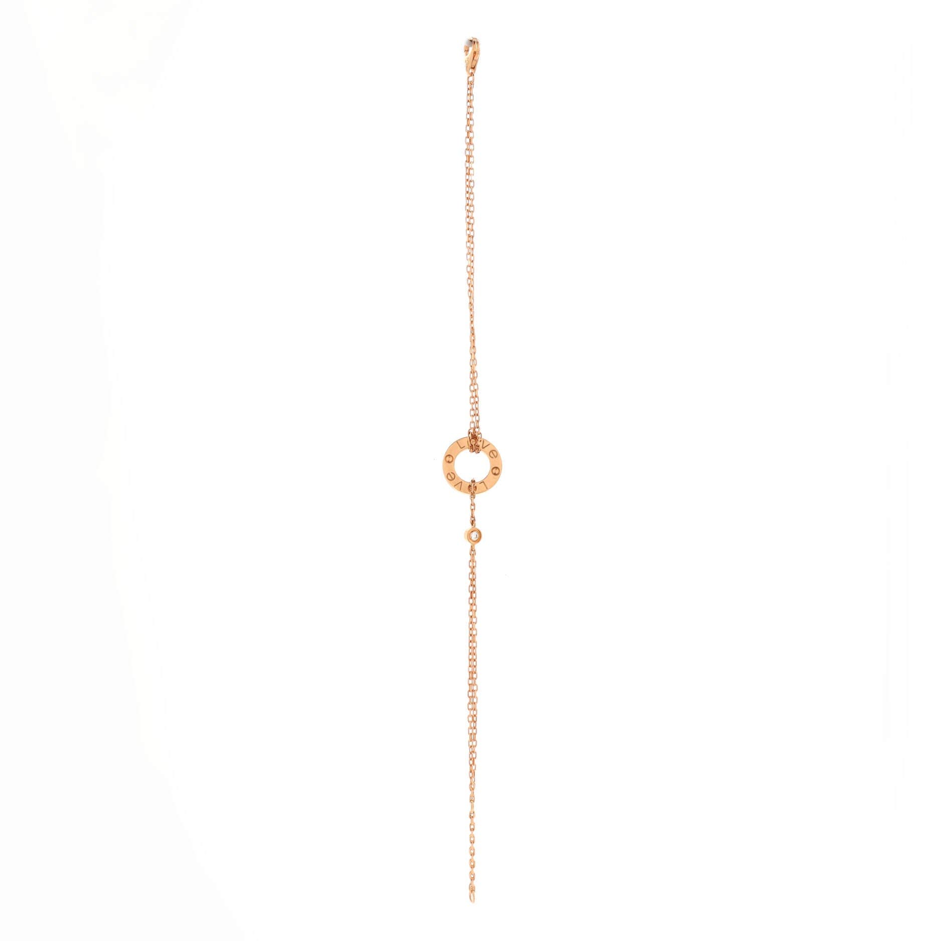 2 Diamonds Love Bracelet 18K Rose Gold with Diamonds, Alternate, color, Metallic Gold