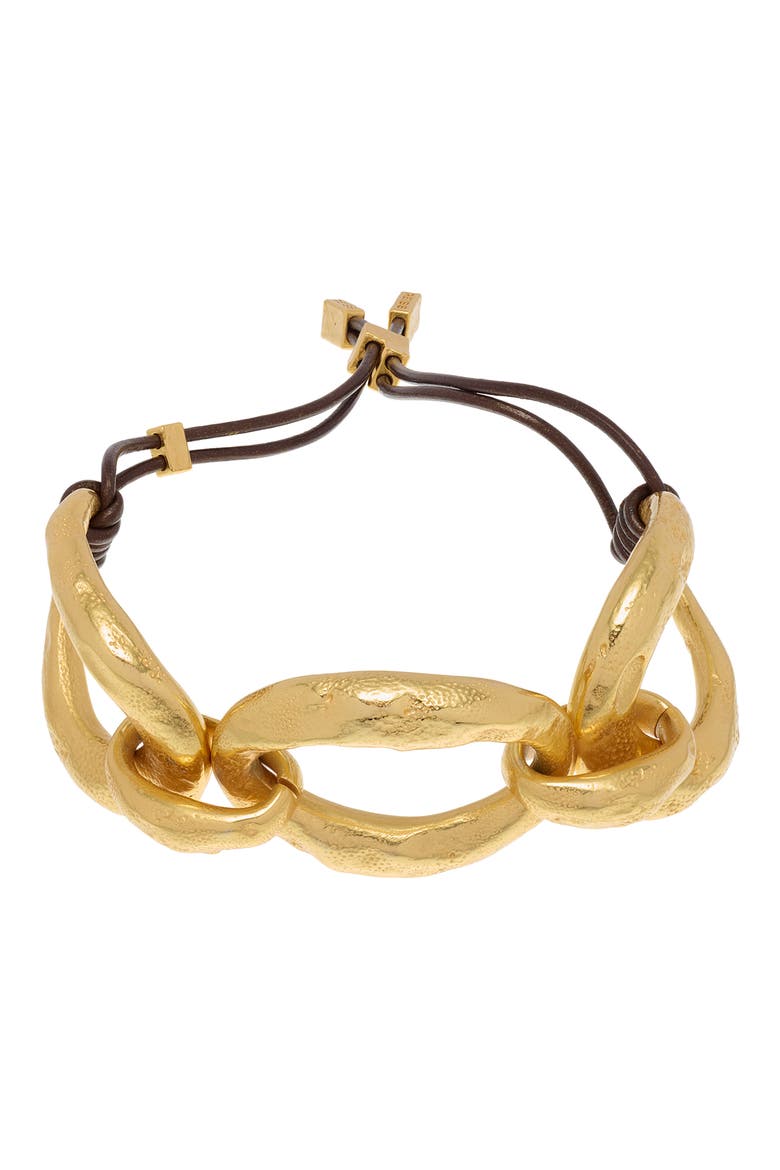 Monika Molten Link Bracelet, Main, color, GOLD TONE/ BROWN