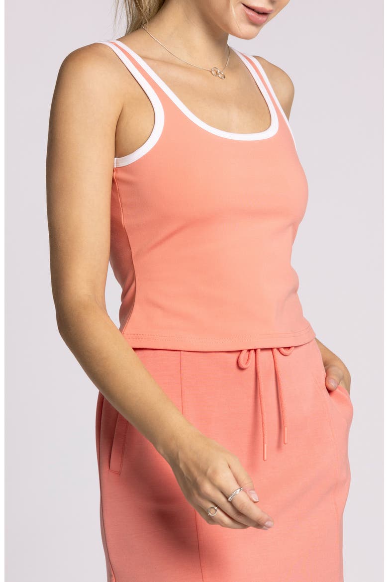 Bec Rib Tank Top, Alternate, color, CORAL WHITE